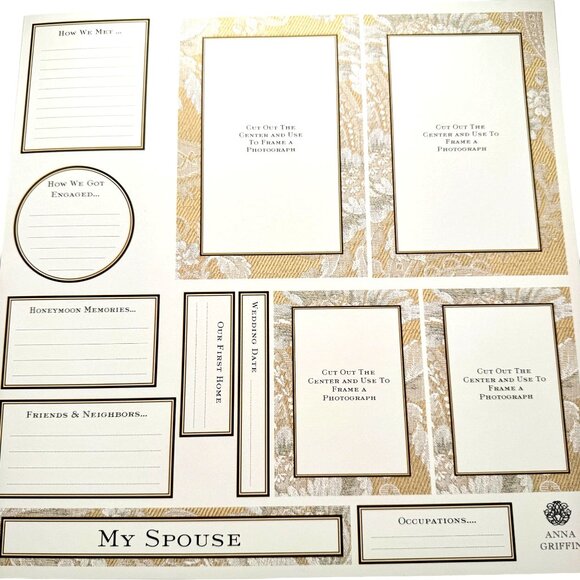 Anna Griffin 2003 Family Tree Album 12 Pages Only 12x12 Cut Aparts Frames RARE - Picture 9 of 15